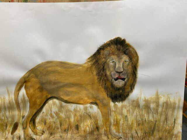 Roi de la jungle #lion#peinturegouache#courslartrecre#geneve